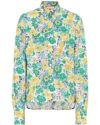 Plan C - Floral Cotton Poplin Shirt - Lyst