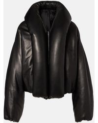 Alaïa - Leather Bomber Jacket - Lyst