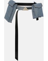 The Attico - Denim And Leather Belt With Pockets - Lyst