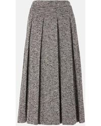 Max Mara - Jupe Midi Gallo En Coton Et Laine Melanges - Lyst