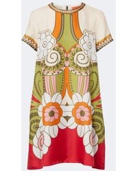 La DoubleJ - Mini Swing Printed Silk Minidress - Lyst