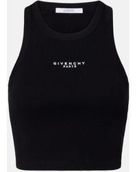 Givenchy - Logo Cropped Cotton Jersey Tank Top - Lyst
