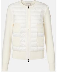 Moncler - Down-Paneled Knitted Jacket - Lyst