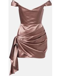 Alex Perry - Off-Shoulder Cotton And Silk Satin Minidress - Lyst