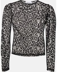 Alexander McQueen - Leopard-Print Mesh Top - Lyst