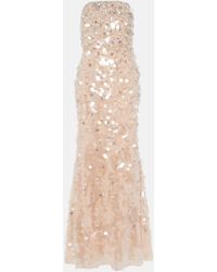 Carolina Herrera - Sequined Bustier Gown - Lyst