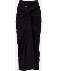 Dries Van Noten - Gathered Cotton Midi Skirt - Lyst