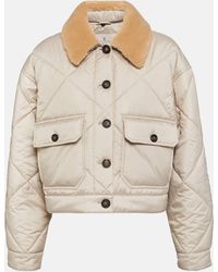 Brunello Cucinelli - Shearling-trimmed Quilted Jacket - Lyst