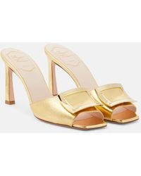 Roger Vivier - Trumpet Metallic Leather Mules - Lyst