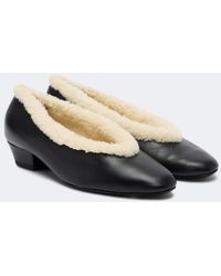 Magda Butrym - Shearling-Lined Leather Pumps - Lyst