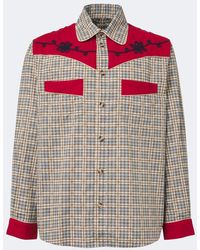 Bode - River City Checked Cotton Poplin Western Shirt - Lyst