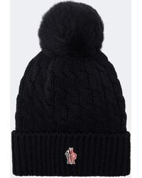 Moncler - Cable-Knit Virgin Wool Beanie - Lyst