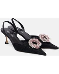 Mach & Mach - Slingback-Pumps Galaxy Aus Mesh Mit Kristallen - Lyst