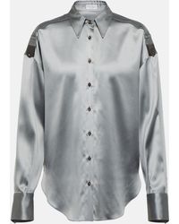 Brunello Cucinelli Hemd aus einem Seidengemisch - Grau