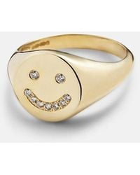 Roxanne First - Smiley 14Kt Ring With Diamonds - Lyst