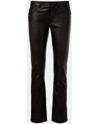 Gucci - Leather Straight Pants - Lyst