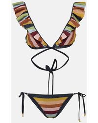 Zimmermann - Alight Striped Metallic Knit Bikini - Lyst