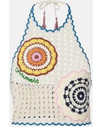 ALÉMAIS - Elma Crochet Embroidered Cotton Crop Top - Lyst