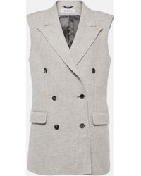 Gabriela Hearst - Mayte Double-breasted Cashmere And Linen Vest - Lyst
