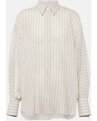 Brunello Cucinelli - Cotton-Blend Lame Shirt - Lyst