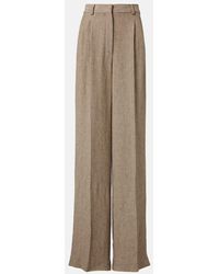 Loro Piana - Nyack Chevron Linen Crepe Wide-Leg Pants - Lyst