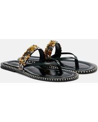 Dries Van Noten - Sequined Leather Thong Sandals - Lyst