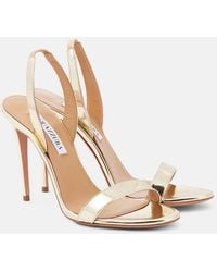 Aquazzura - So Nude 105 Metallic Leather Sandals - Lyst