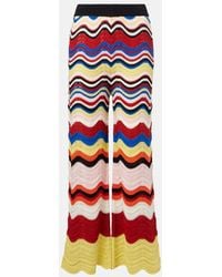 La DoubleJ - Chevron Crochet Cotton Wide-Leg Pants - Lyst