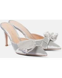 Gianvito Rossi - 85 Bow-Detail Velvet Mules - Lyst