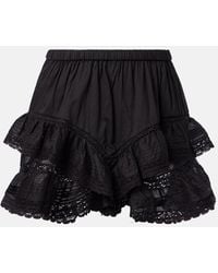 Isabel Marant - Shorts Geana De Algodon Con Volantes - Lyst