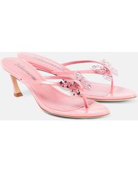 Blumarine - Butterfly 55 Leather Thong Sandals - Lyst