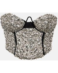 Area - Crystal-embellished Corset Top - Lyst