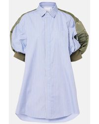 Sacai - Striped Cotton Poplin Shirt - Lyst
