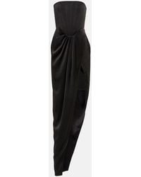 Alex Perry - Ledger Strapless Draped Satin-crepe Gown - Lyst