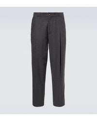 Brunello Cucinelli - Wool, Cotton And Silk Tapered Pants - Lyst