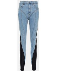 Mugler - Jeans skinny con pannelli a spirale - Lyst