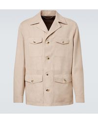 Canali - Suede Field Jacket - Lyst