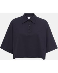 Bottega Veneta - Cropped Cotton-blend Pique Polo Shirt - Lyst