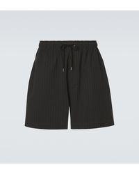 Studio Nicholson - Starboard Striped Cotton And Wool Shorts - Lyst