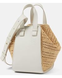 Loewe - Hammock Compact Raffia Shoulder Bag - Lyst