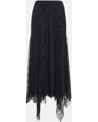 Givenchy - Falda midi de tul de lunares - Lyst