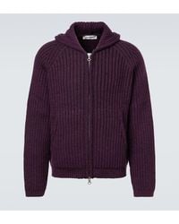 Our Legacy - Level Ribbed-Knit Wool Zip-Up Hoodie - Lyst