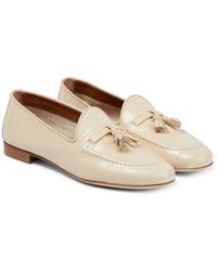 Womens Shoes Flats and flat shoes Ballet flats and ballerina shoes Malone Souliers Leather Vita Tan Mesh Flat in Brown 