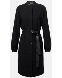 Vince - Faux Leather-Trimmed Shirt Dress - Lyst
