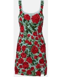 La Fuori - Crimson Rose Sequined Minidress - Lyst