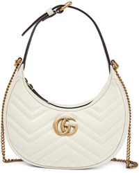 Gucci GG Marmont Mini Leather Shoulder Bag - White