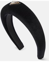 Prada - Logo Velvet Headband - Lyst