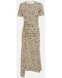 Rabanne - Leopard-print Jersey Midi Dress - Lyst
