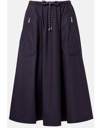 Moncler - Cotton-Blend Jersey Midi Skirt - Lyst