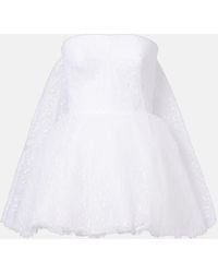 Givenchy - Vestido Bustier De Encaje Con Capa - Lyst